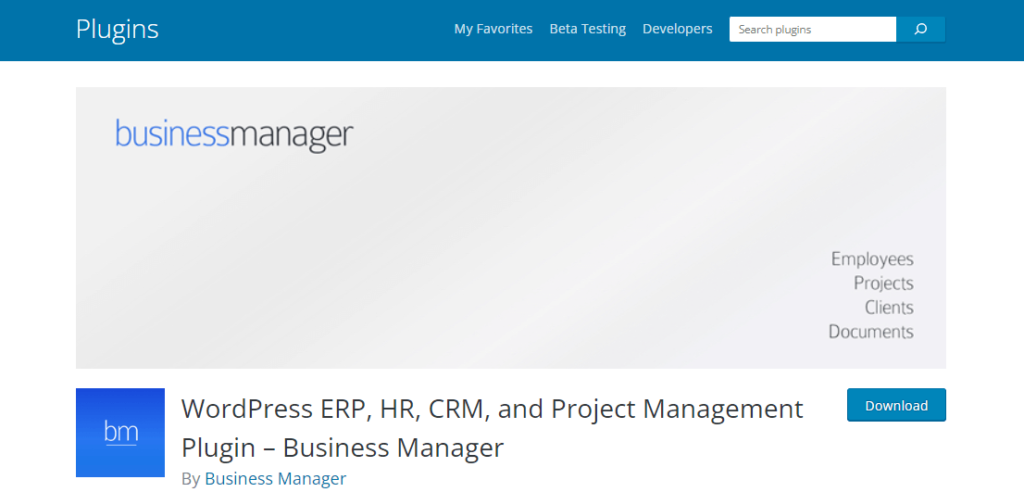 Business Manager, free WordPress HRM plugin
