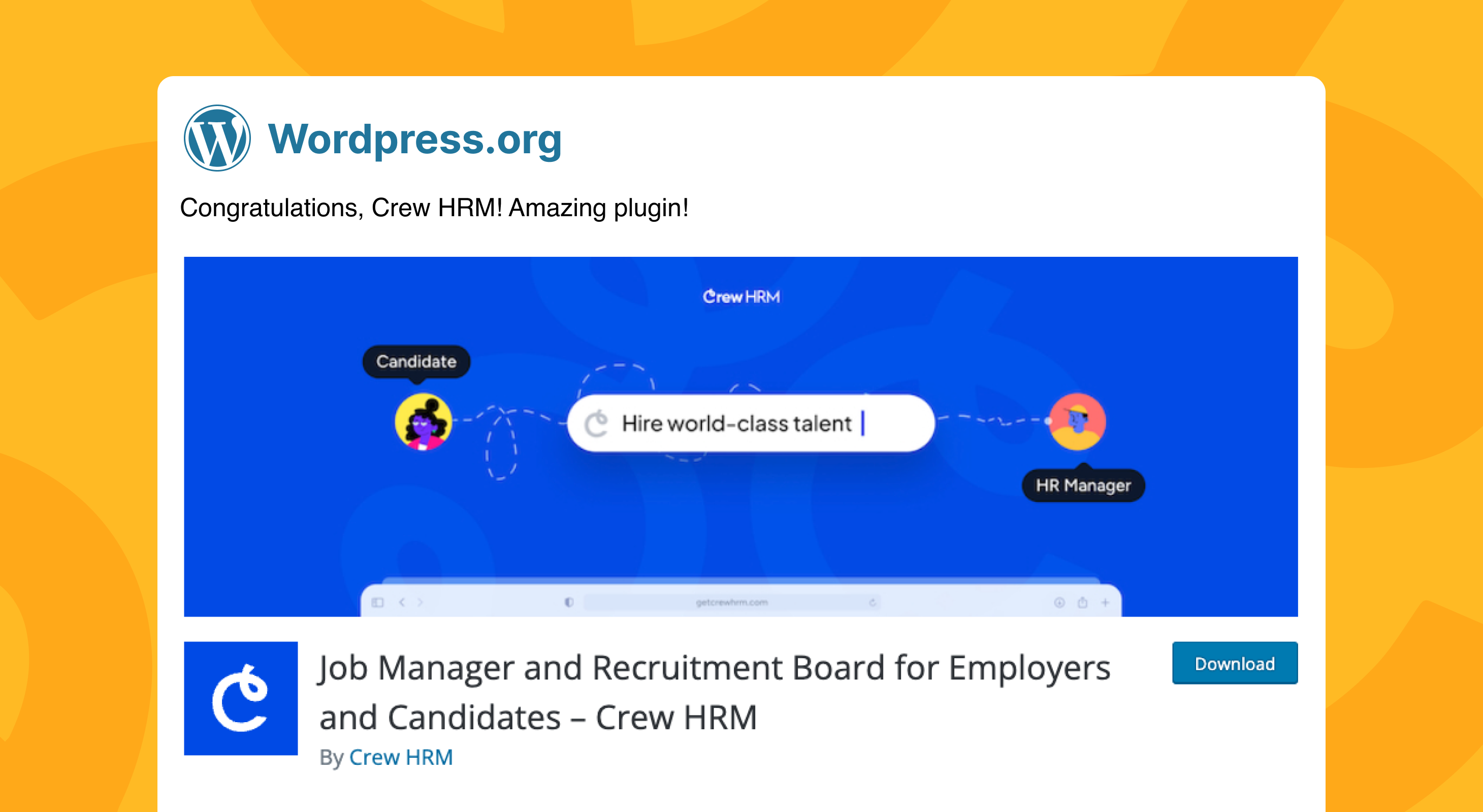 Crew HRM WordPress.org Release Post Banner